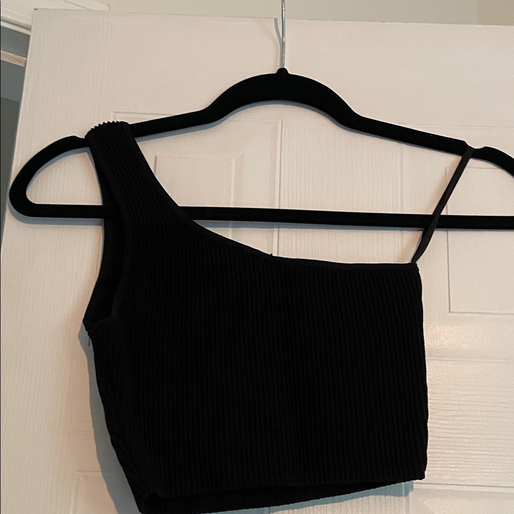 Babaton Cropped One-Shoulder Ribbed Top - Picture 3 of 3